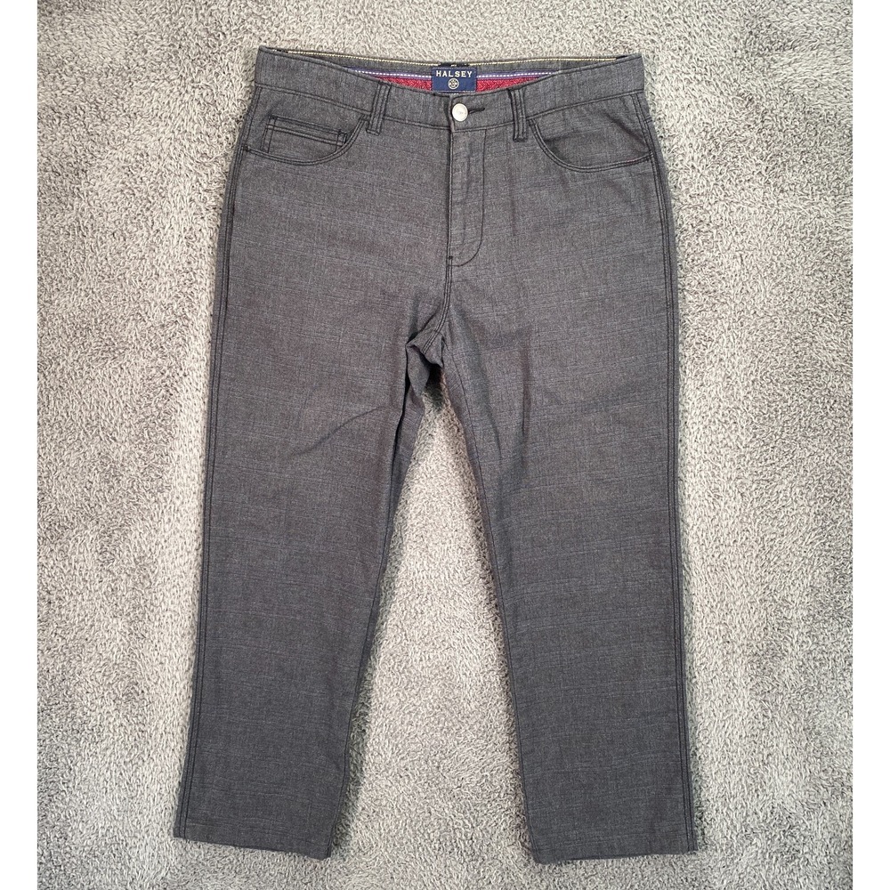Halsey Pants H44 34x34 Fits 34x28 Mens Gray Windowpane Cotton Blend